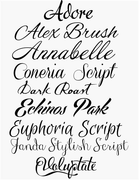 Simple Cursive Tattoo Fonts