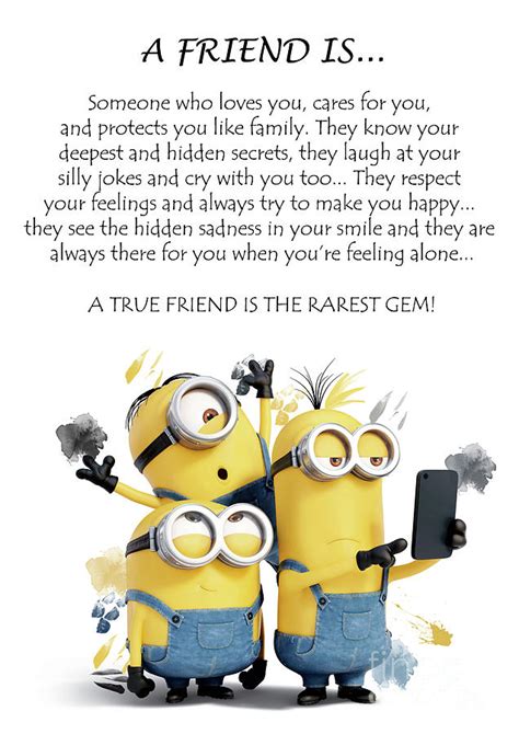 A Friend is.. Minions Cute Friendship Quotes - 3 Digital Art by Prar K Arts - Fine Art America