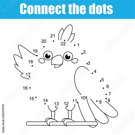 Connect the dots children educational drawing game. Dot to dot by numbers game for kids ...