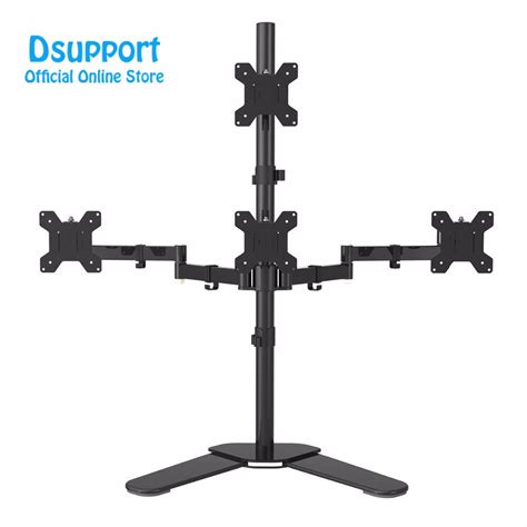 Quad Arm LCD LED Heavy Duty Monitor Stand Desk Mount Bracket 3 + 1 free Stand / Holds Four ...