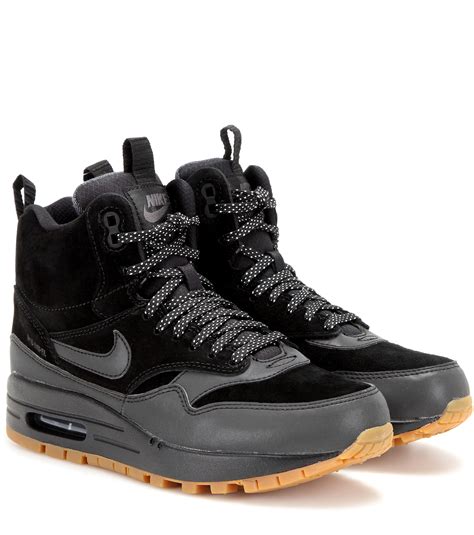 Nike Air Max 1 Mid Sneaker Boots in Black/Black (Black) - Lyst