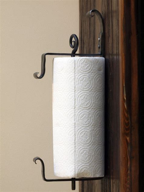 Wall Mounted Iron Paper Towel Holder. Hand Forged by a