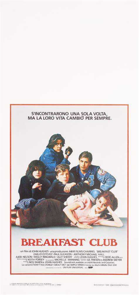 The Breakfast Club Original 1985 Italian Locandina Movie Poster - Posteritati Movie Poster Gallery