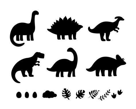 black dinosaur silhouettes for kids 3344041 Vector Art at Vecteezy