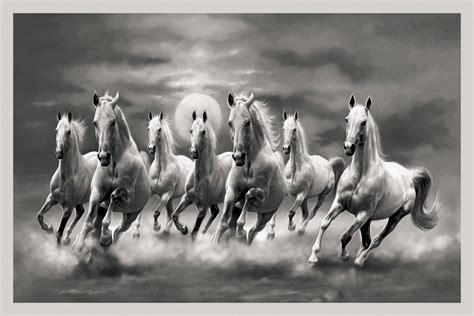 Seven Running Horses Wallpaper