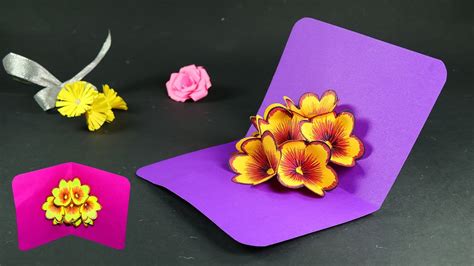 How to Make Pop Up Cards - Pop Up Flower Card DIY Tutorial - YouTube