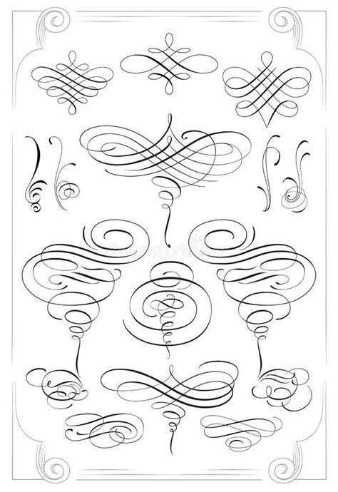 Calligraphy swirls stock vector. Illustration of collection - 67050053