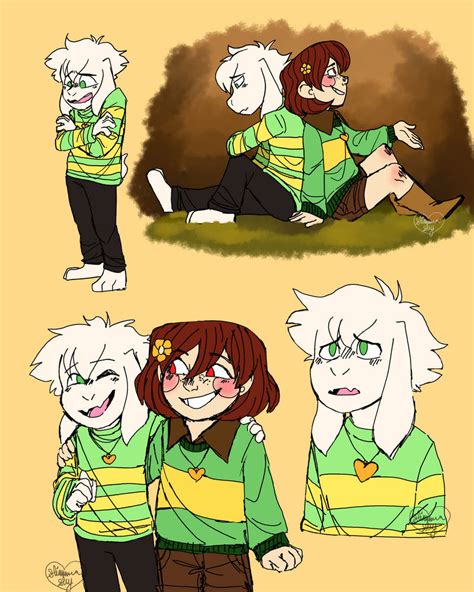 Asriel and Chara Sketches by Shimmer-Shy on DeviantArt