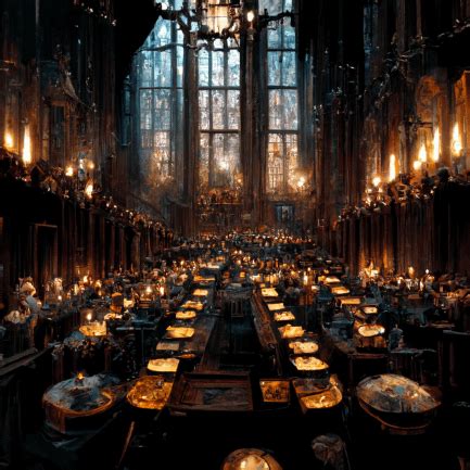 Hogwarts Great Hall Feast Banquet as drawn by AI : r/harrypotter