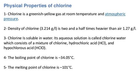 Physical Properties Of Chlorine - slideshare