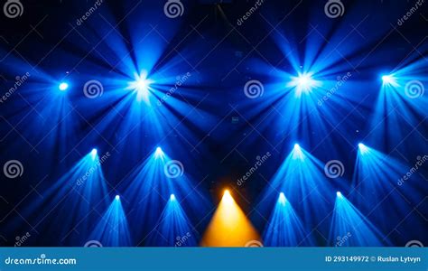 Colorful Concert Lights on Empty Stage Stock Photo - Image of color, event: 293149972