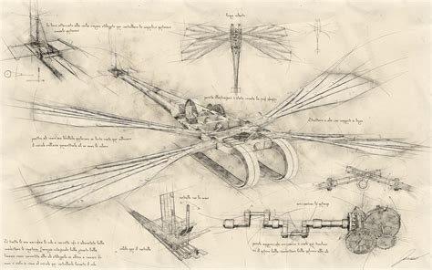 Leonardo Da Vinci Airplane Drawing