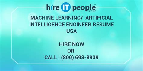 Machine Learning/ Artificial Intelligence Engineer Resume - Hire IT People - We get IT done