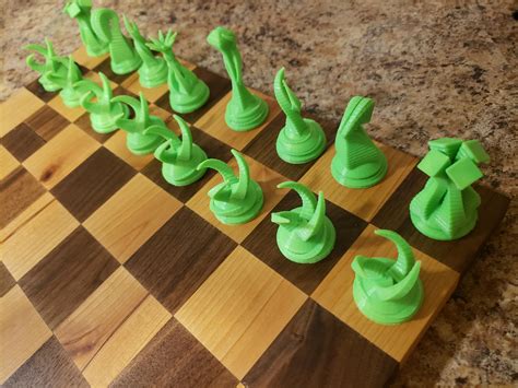 3d printed chess pieces in hand made chess board : r/3Dprinting