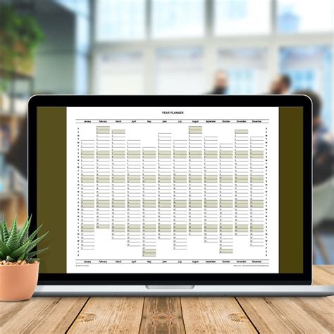 2025 Year Planner Calendar download for A4 or A3 print – Infozio