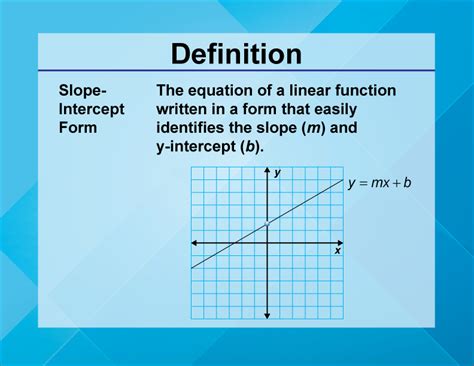 Definition--Linear Function Concepts--Slope-Intercept Form | Media4Math