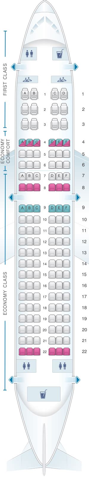 Seat Map Delta Air Lines Airbus A319 100 | SeatMaestro