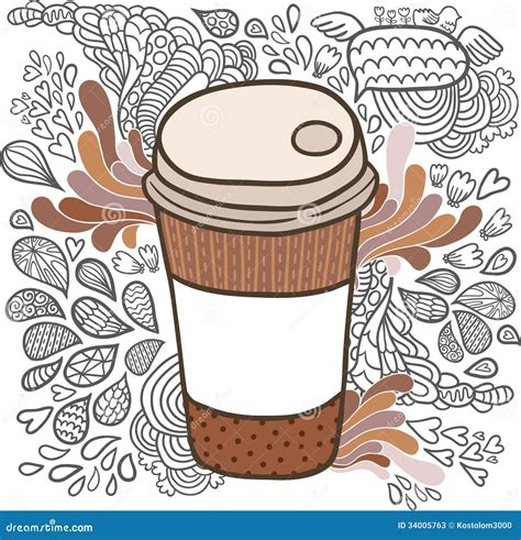 Cute Cartoon Doodle Coffee Cup Stock Photos - Image: 34005763