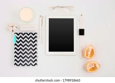 Close Top View White Office Table Stock Photo 1798918663 | Shutterstock