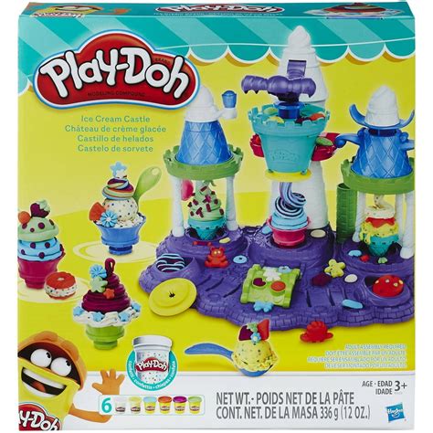 Play-Doh Ice Cream Castle Food Set with 6 Cans of Play-Doh - Walmart.com - Walmart.com