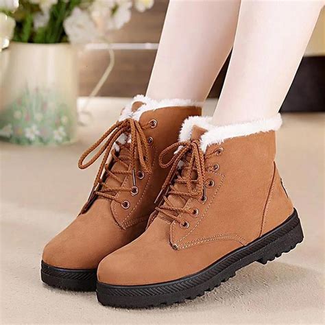 Modern Winter Warm Lace-Up Ankle Boots for Women