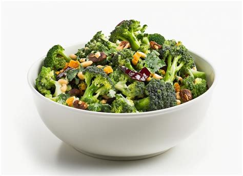 Premium Photo | Broccoli salad on the white background