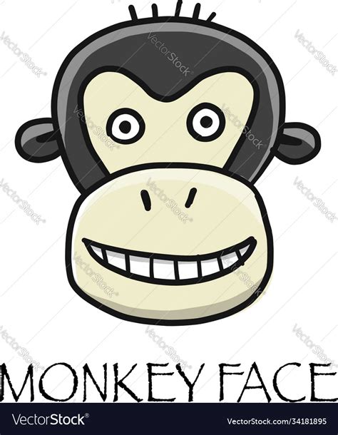 Funny monkey face sketch for your design Vector Image