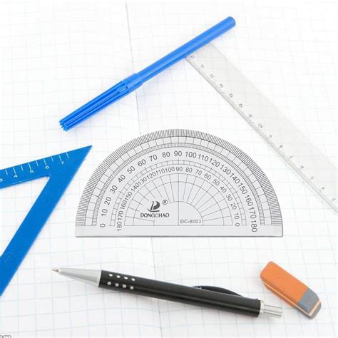 Nadi 50pcs Clear Plastic Protractor Math Protractor 180 Degrees Protractor For Angle Measurement ...