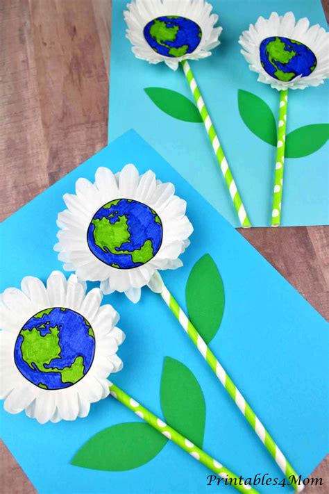 Daisy Earth Day Craft with Printable Templates - Printables 4 Mom | Earth day crafts, Preschool ...