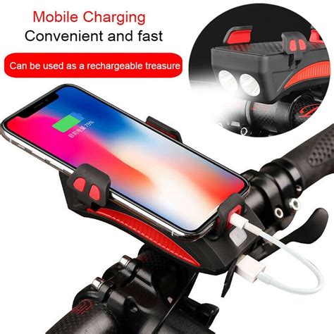 Muiltuition Bicycle Light Cycling Phone Holder Bike Headlight Mobile Phone Bracket USB ...