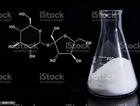 Ilmu Makanan Gula Meja Dengan Formula Molekul Sukrosa Foto Stok - Unduh Gambar Sekarang - iStock