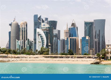 The Skyline of Doha, Qatar. Modern Rich Middle Eastern City. Middle East. Persian Gulf ...