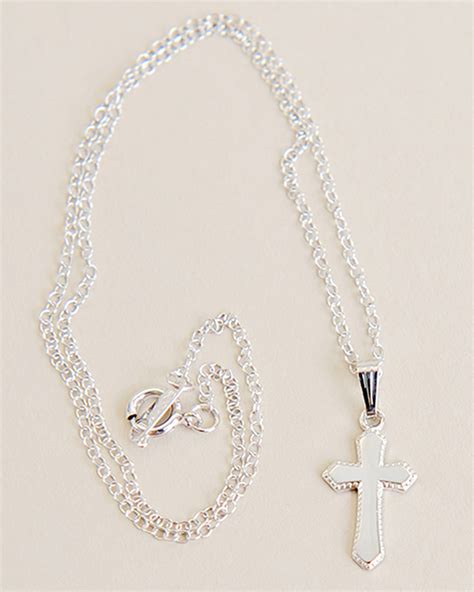 Sterling Cross Baby Necklace - One Small Child