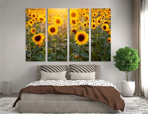 Sunflower Wall Art Sunflower Wall Decor Sunflower Canvas | Etsy