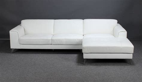 White Leather Sofa With Chaise Longue | Mostly Danish Furniture Ottawa