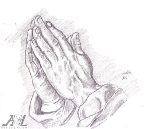 Jesus Hands Praying Drawing