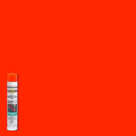 Rust-Oleum Professional 26 oz. Mega Fluorescent Red-Orange 2X Distance Inverted Marking Spray ...