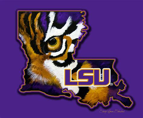 Lsu Louisiana Tiger Eye Painting by Stacey Blanchard