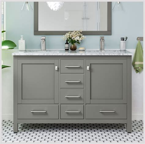 Buy Eviva Luxurious 48 Inch Double Bathroom Vanity - Gray Bathroom Vanity with Sink - Solid Wood ...