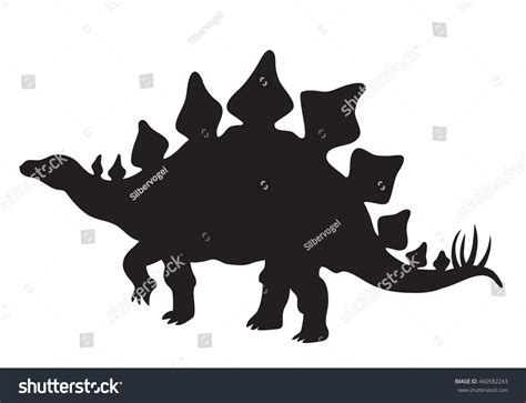 Vector Picture Silhouette Stegosaurus Stock Vector (Royalty Free) 460582243