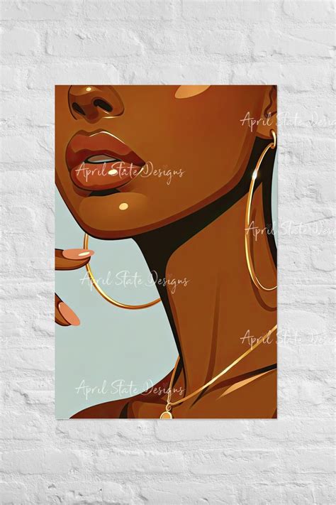 Black Woman Lips Poster, Glamour, African-american Woman Artwork, Melanin, African Girl ...