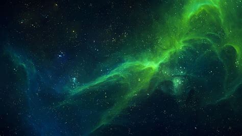 Beautiful Green Space Nebula Stars HD Green Wallpapers | HD Wallpapers | ID #67380