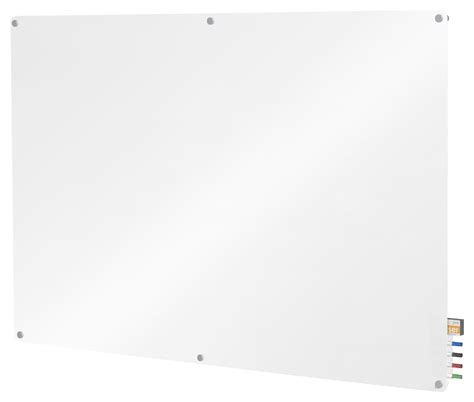 Glass Dry-Erase Board 72” x 48” | with Silver Standoffs