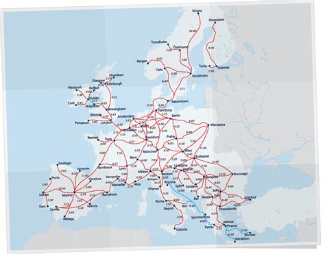 European Rail Map Europe