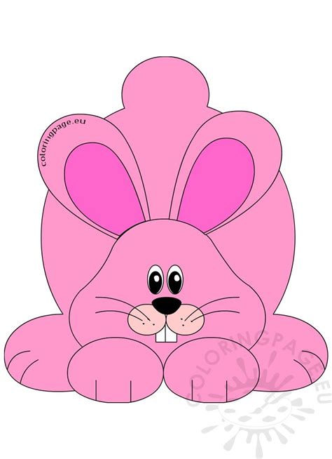 Cute Pink Rabbit clip art image | Coloring Page