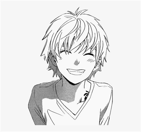 Clip Download Boys Drawing Smile - Anime Boy Smiling Drawing PNG Image | Transparent PNG Free ...