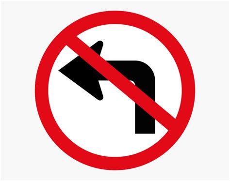 Left Turn Ahead Prohibited Sign , Png Download - No Left Turn Signal, Transparent Png ...