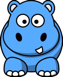 Blue Hippo Clip Art at Clker.com - vector clip art online, royalty free & public domain