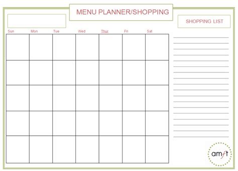 Monthly and Weekly Menu Planners {Free Printables} - AMFT