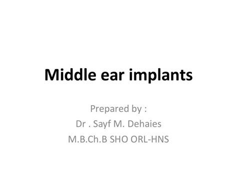 Middle ear implants